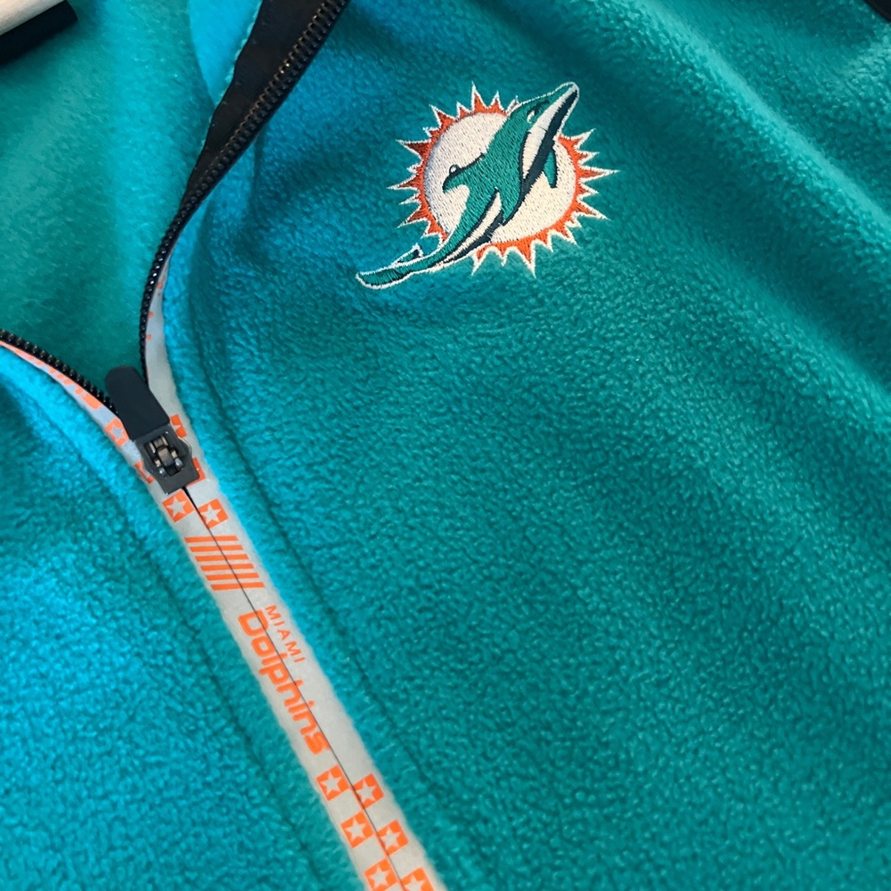 NFL Team Apparel Miami Dolphins Fleece Full Vest Reflective Size Large - Picture 10 of 12